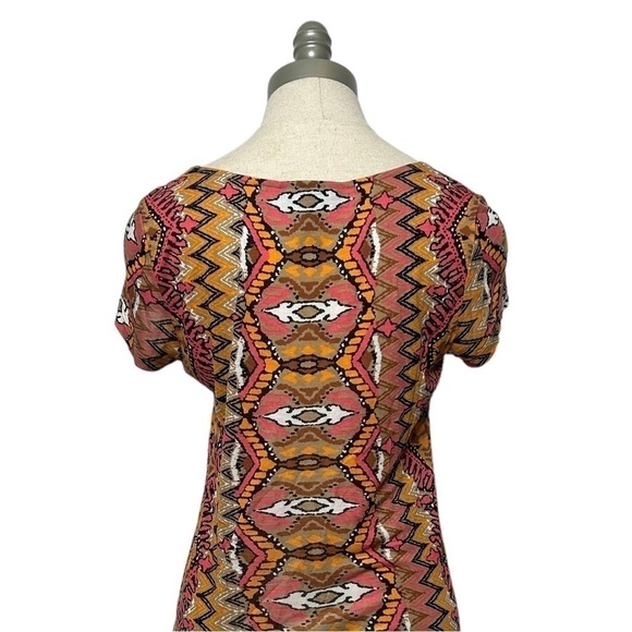 2/$30 INC International Concepts Women’s Aztec Print Fringe Cap Sleeves Small - Picture 6 of 13